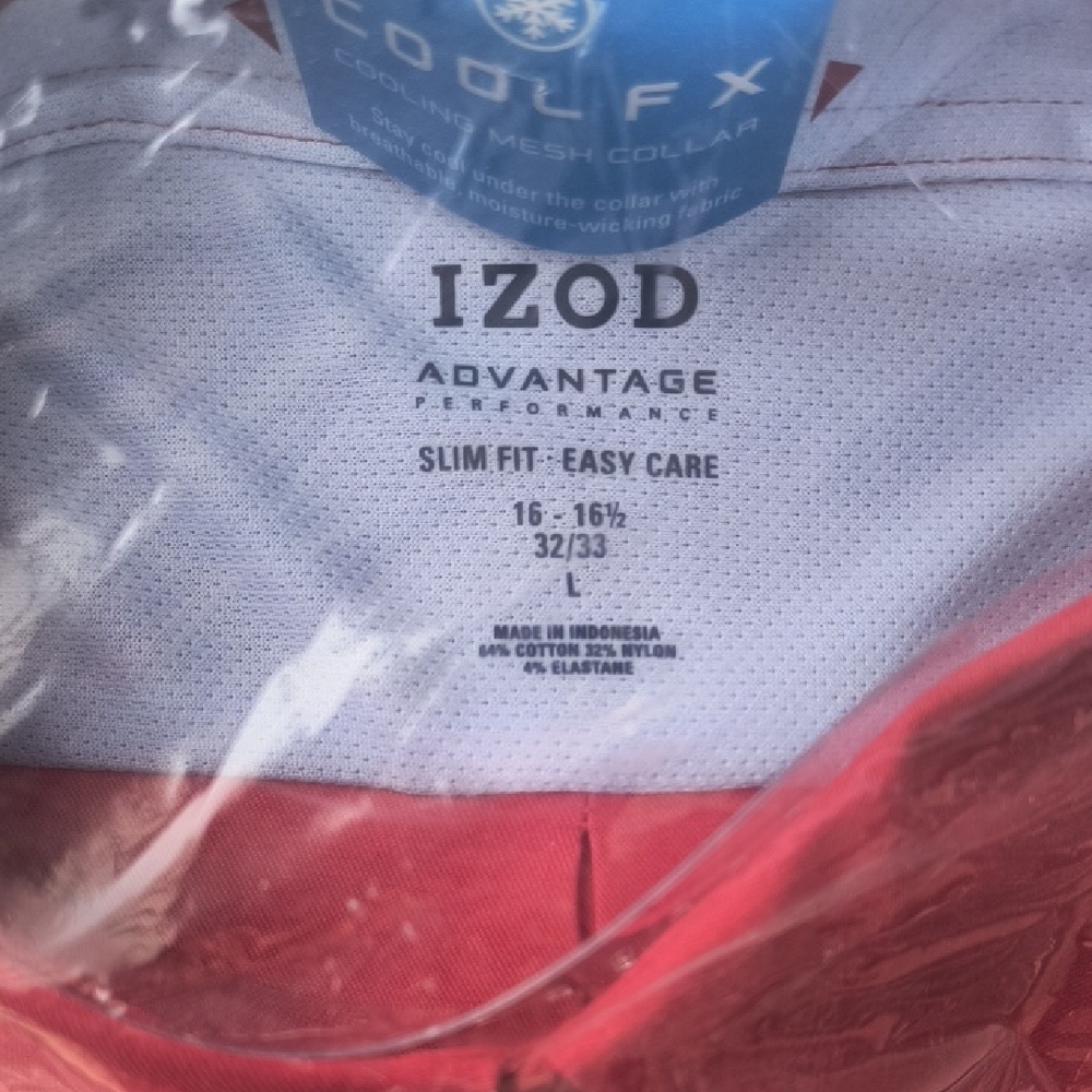 IZOD Red and White Polo Shirt